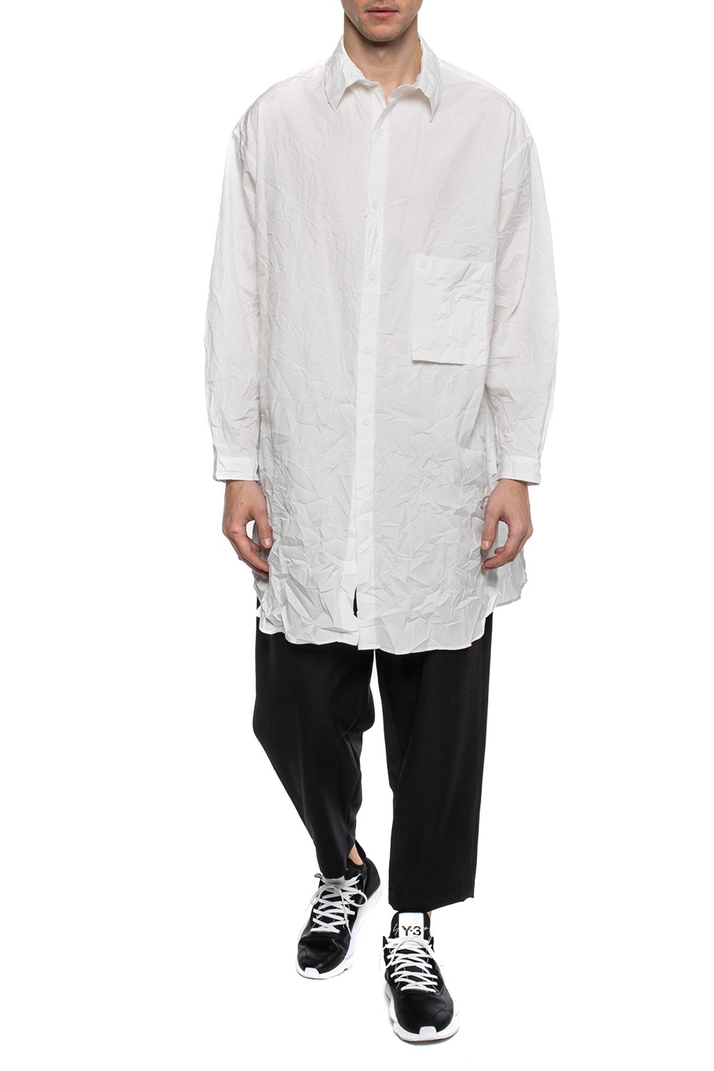 Yohji Yamamoto Long shirt with a special texture | Men's Clothing 
